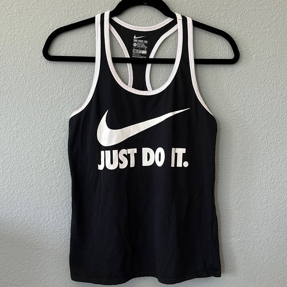 Nike Tops - Nike racer back tank, size S women’s with ‘Just do it’ and swoosh logo o…